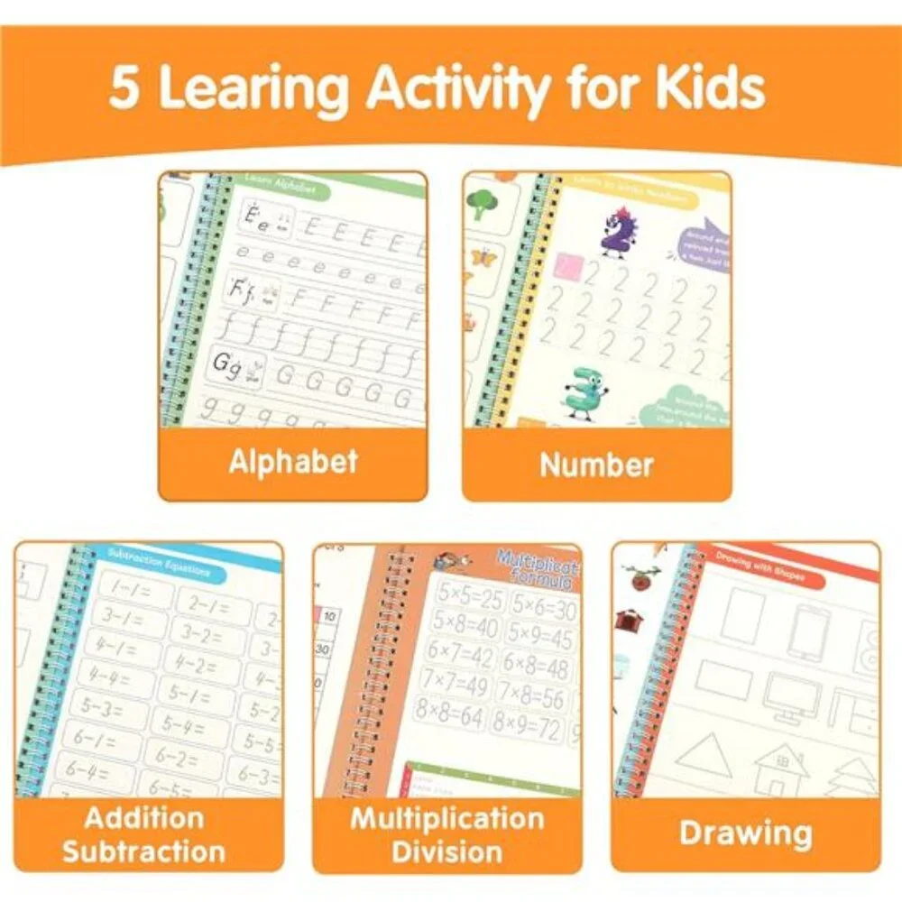 Practice Tracing Workbooks Copybooks Grooved Writing Books for‎ Kids Preschool
